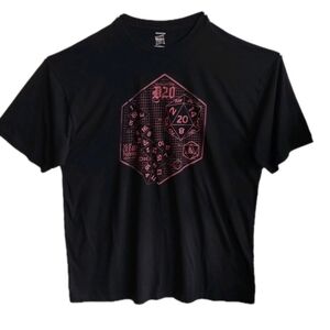 Dungeons & Dragons D20 Graphic T-Shirt Black Licensed Hasbro